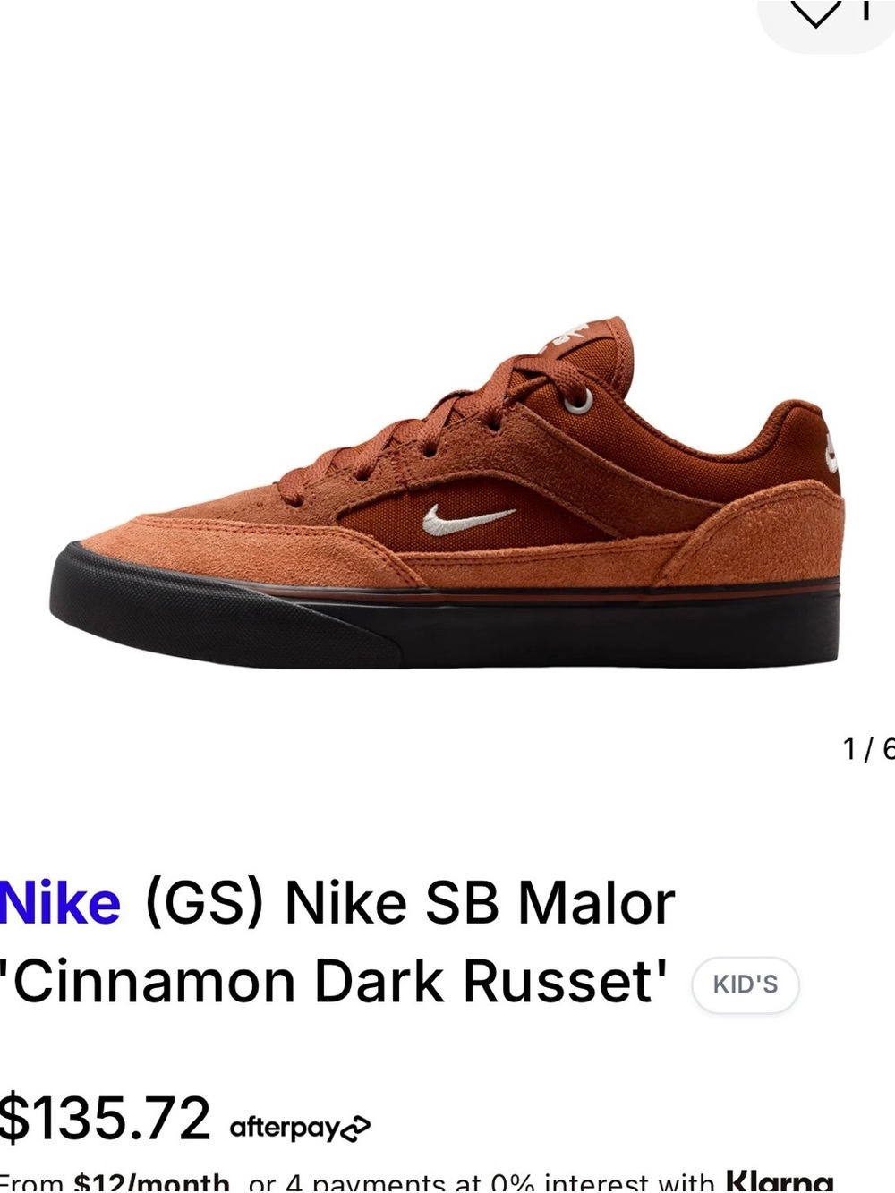 Nike SB Malor Skate Shoe - Cinnamon Dark Russet with Black Sole